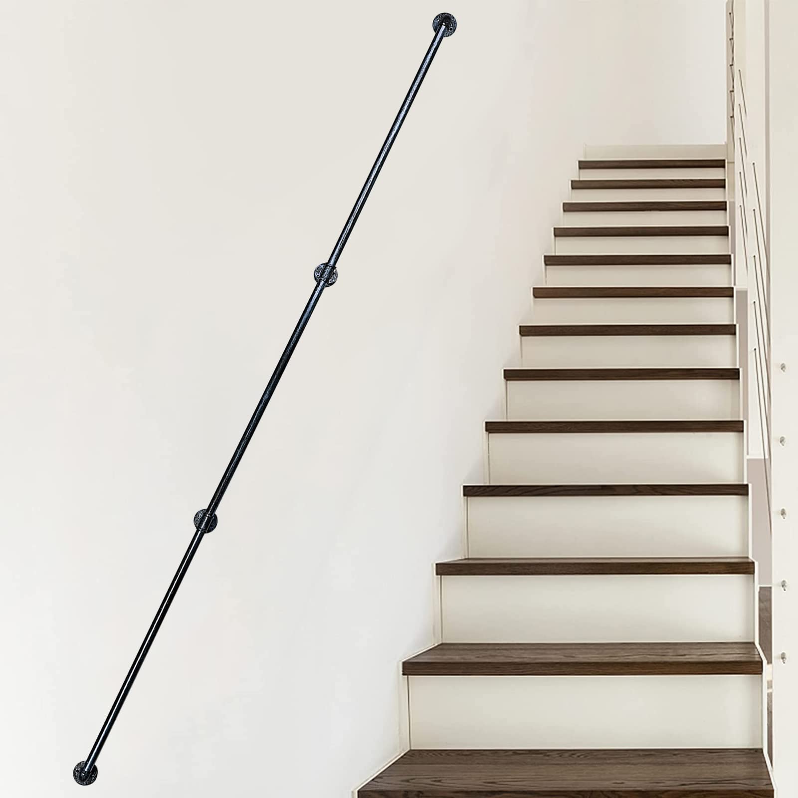 Buy AILILI Stair Black Pipe Handrail Railings for Stairs,Smooth