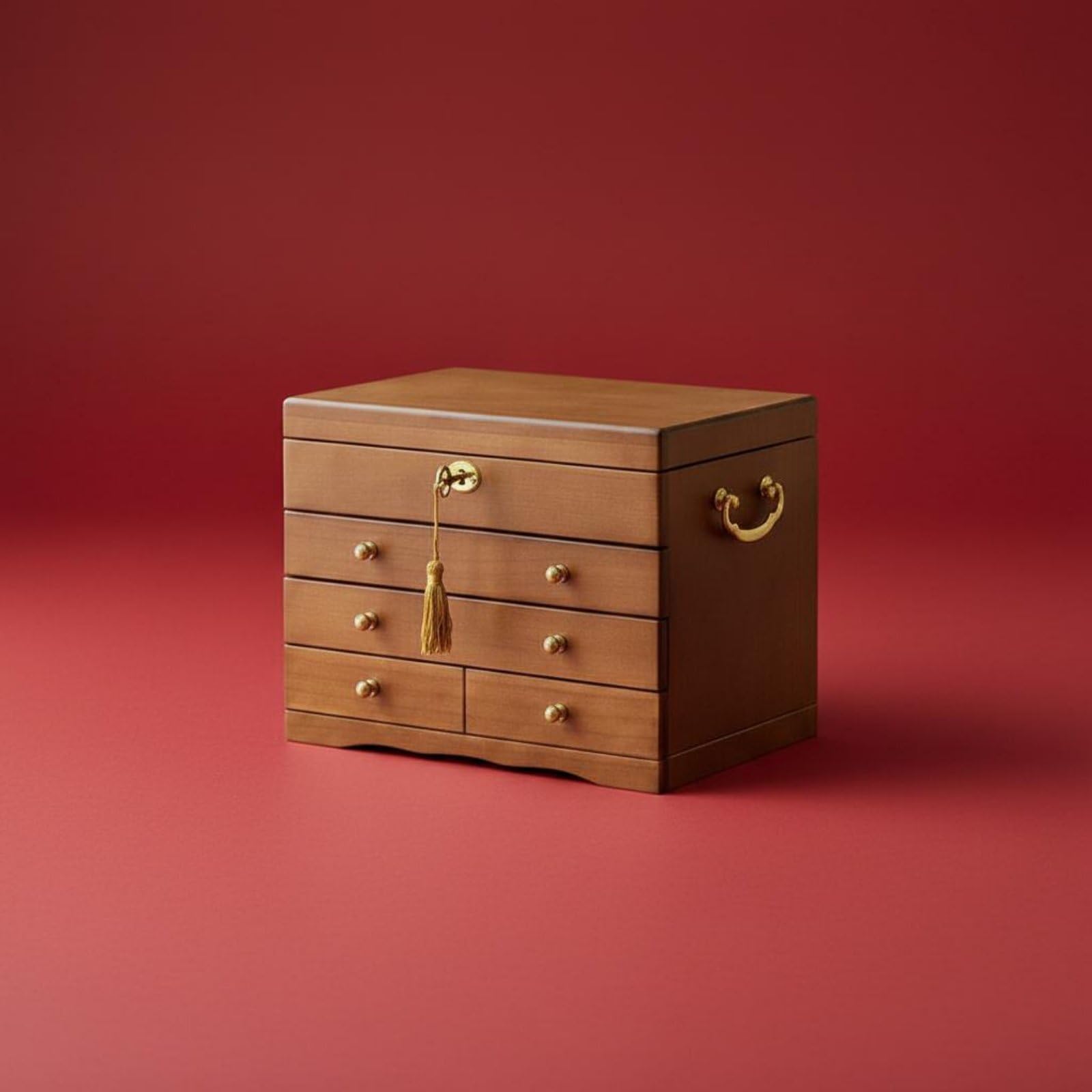 Porta Gioie Scatola Portaoggetti Cofanetto Cassettiera con Serratura in Legno con Capacità Ampia Interno Foderato Antiossidante con Specchio Integrato, Porta Laterale+Con Serratura