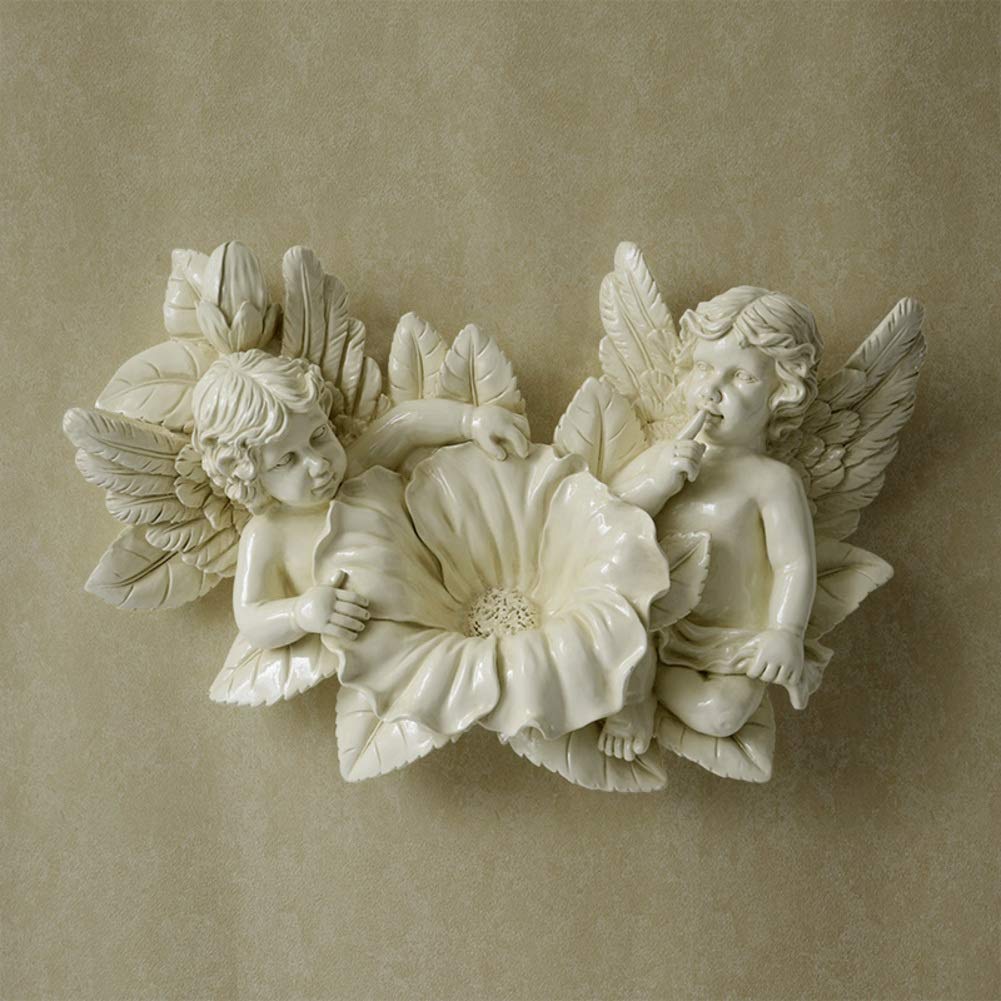 Statue de chérubins à suspendre 56x38 cm fiole d'ange en décoration murale