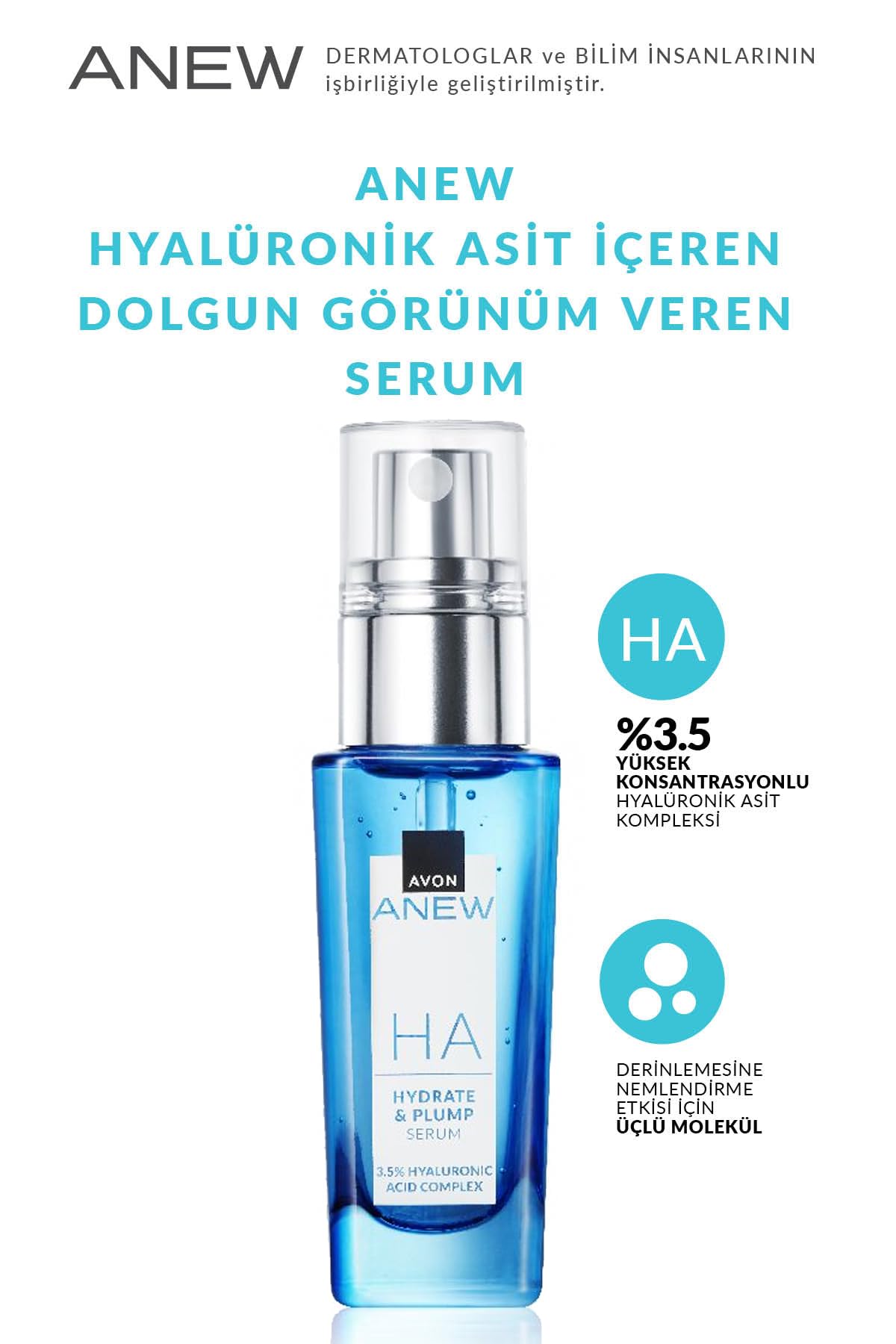 AVON Anew Hyalüronik Asit İçeren Dolgun Görünüm Veren Serum 30 Ml.