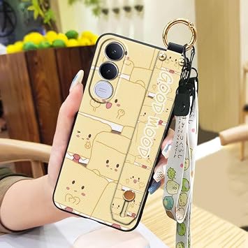 Phone Case Compatible with VIVO V70FE/V70E Lite, Ring Phone Holder Shockproof Cartoon Cute Anti-dust Durable Anti-knock Back Cover Soft case