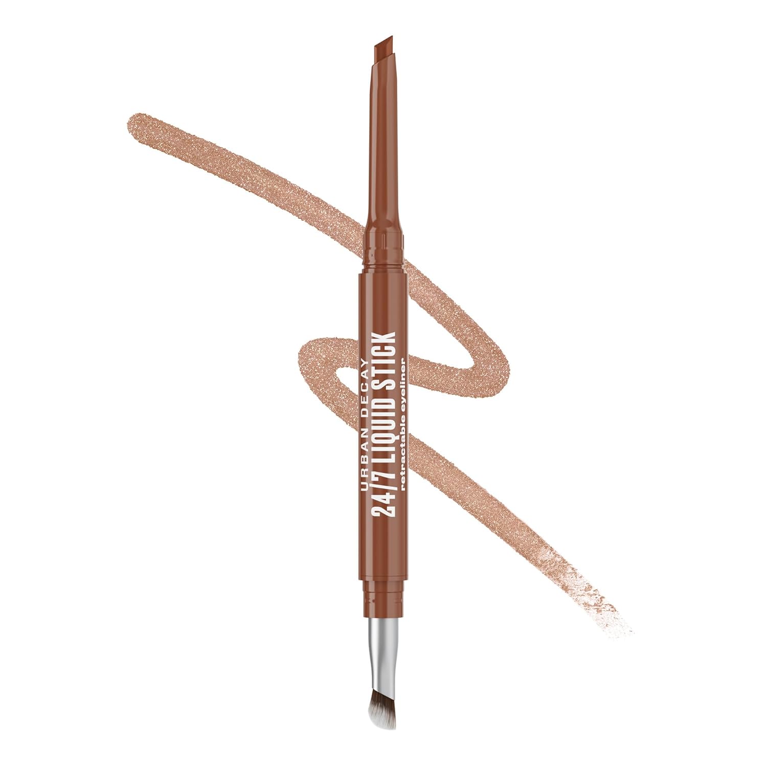 Urban Decay 24/7 Liquid Stick Waterproof Eyeliner - Smudge-Proof, Transfer-Proof, Up to 24HR Wear, Dual-Ended Retractable Gel Liner with Blending Eye Brush, Slanted Angled Tip, Vitamin E - 0.012 oz