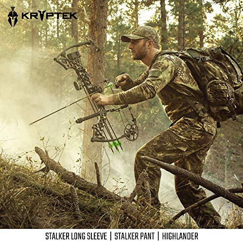 Kryptek Stalker Long Sleeve Men's Shirt - Premium Twill Cotton, 3D Camo, Ideal for Hunting, Fishing, Hiking, Relaxed Fit, Skyfall - XL