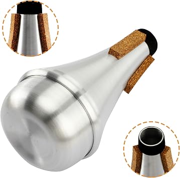 Trumpet Straight Mute, Mini Cup Mute for 3C 5C 7C Bach Trumpet Practice Mouthpiece Beginner Baritone Horn Accessories, Bugle Cornet Kids Trombone Mellophone Brass Instruments Universal Mutes