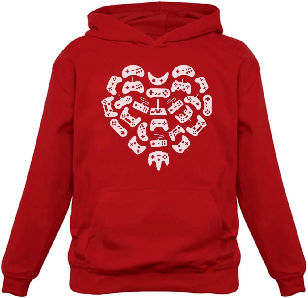 Tstars Funny Valentines Day Gamer Hoodie Controllers Heart Girls Women Hoodie