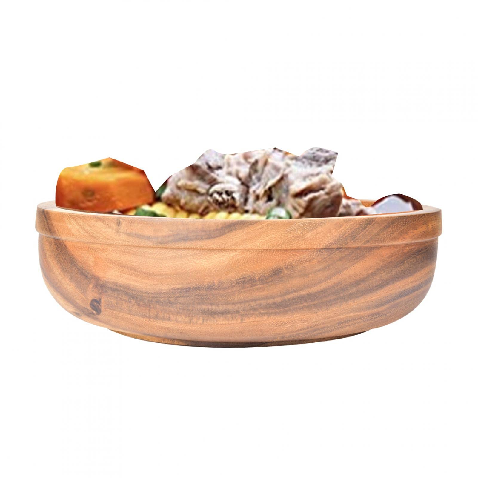 Ong Cuenco de madera, ecológico, ensaladera de madera para alimentos, recipientes para frutas, vajilla, utensilios de cocina, ensaladera de madera(30 * 9cm)