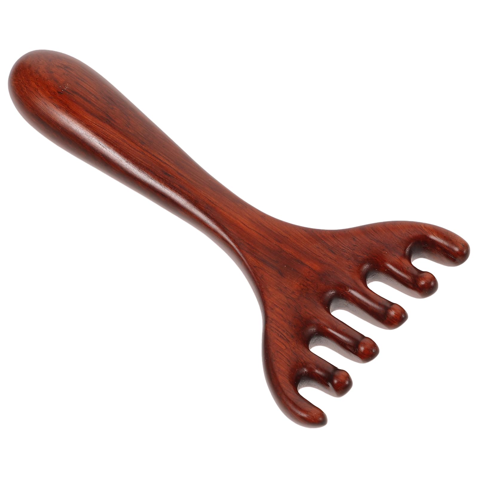 NIYANGLE Wooden Massager Comb, 6 Claws Meridian Massage Comb Foot Massager with Long Handle for Head Back Legs and Feet Blood Circulation and Fatigue
