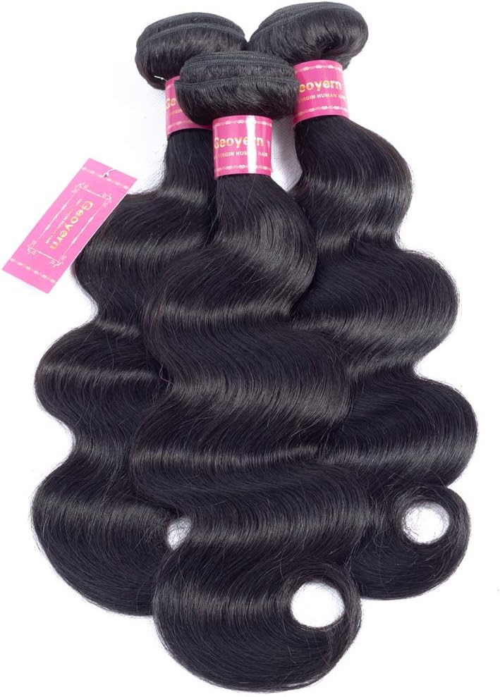 12A Grade Brazilian Body Wave 3 Bundles 100% Unprocessed Virgin Human Hair Extensions Body Wavy 3 pcs (12" 14" 16", 300g) Natural Color Brazilian Virgin Human Hair Weave For Black Women