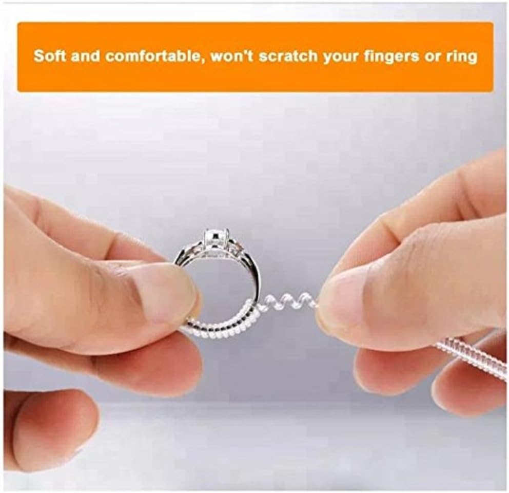 Ring Size Adjuster with Jewelry Polishing Cloth,Ring Guard Ring Size Reducer Perfect for Loose Rings,3 Sizes for Any Rings, With Jewelry Sliver Polishing cloth, Set of 12