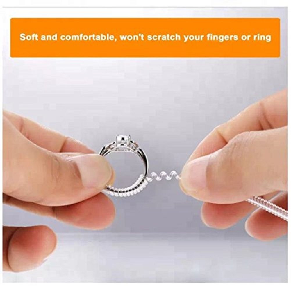 Ring Size Adjuster with Jewelry Polishing Cloth,Ring Guard Ring Size Reducer Perfect for Loose Rings,3 Sizes for Any Rings, With Jewelry Sliver Polishing cloth, Set of 12