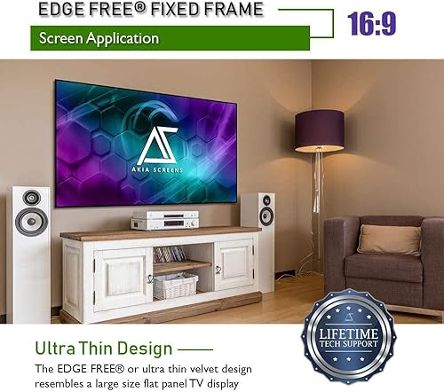 Miniatura 6 de Akia Screens Pantalla de proyector de marco fijo sin bordes de 145 pulgadas, 145 pulgadas, diagonal 169 8K 4K Ultra HD 3D Ready CINEWHITE UHD-B,