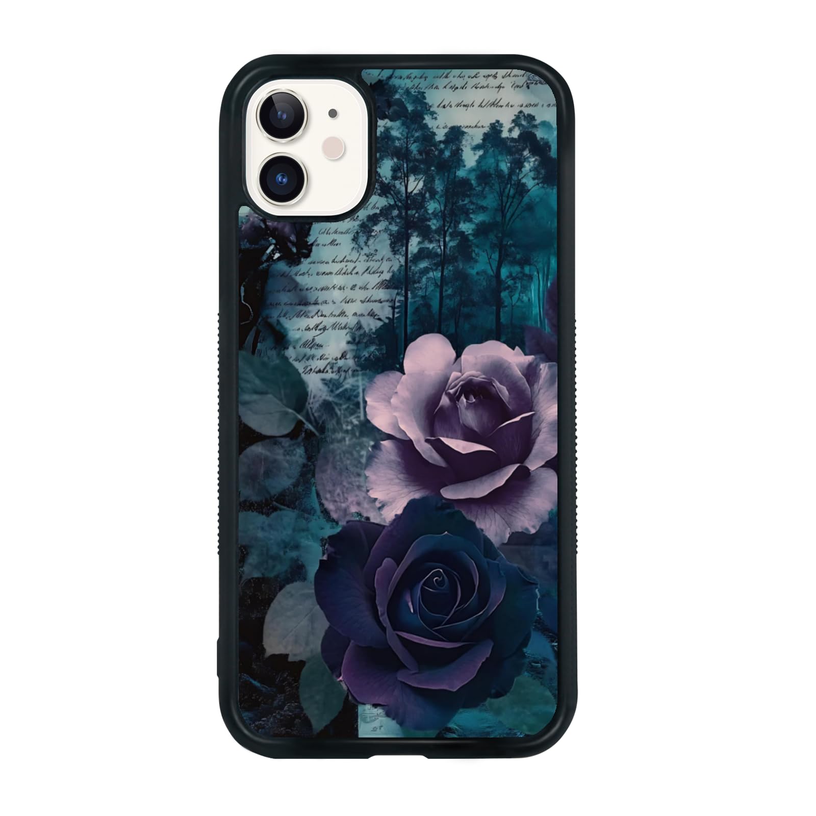 Seconddog Vintage Purple Rose Pattern Aesthetic Phone Case for iPhone 16 15 14 13 12 11 Pro Max Plus Mini Xr Xs X 8 7 SE Case for Teen Girls Women