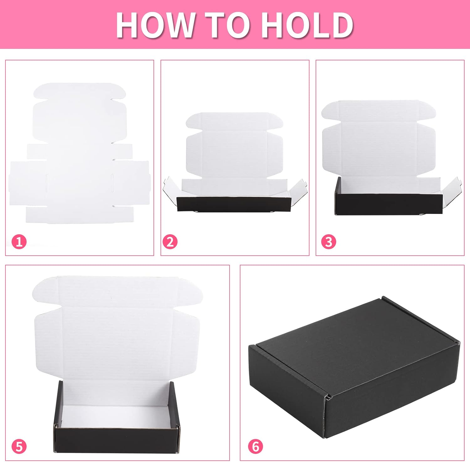 spakon 50 packs shipping boxes cardboard corrugated mailer packaging boxes for small business cute small box cardboard carton box mailers for packaging product(black,6 x 4 x 1.6 inches) 6 x 4 x 1.6 inches black