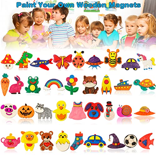 Mgparty 36Pcs Diy Wooden Magnets Painting Craft Kit thumb #6