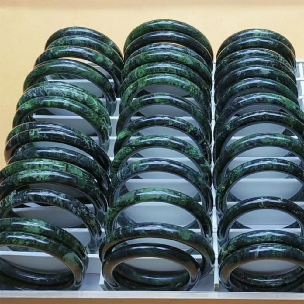薬王石バングル　medicine king stone Grade A ⁂ Medicine King Stone (tibetan Serpentine) 8mm
