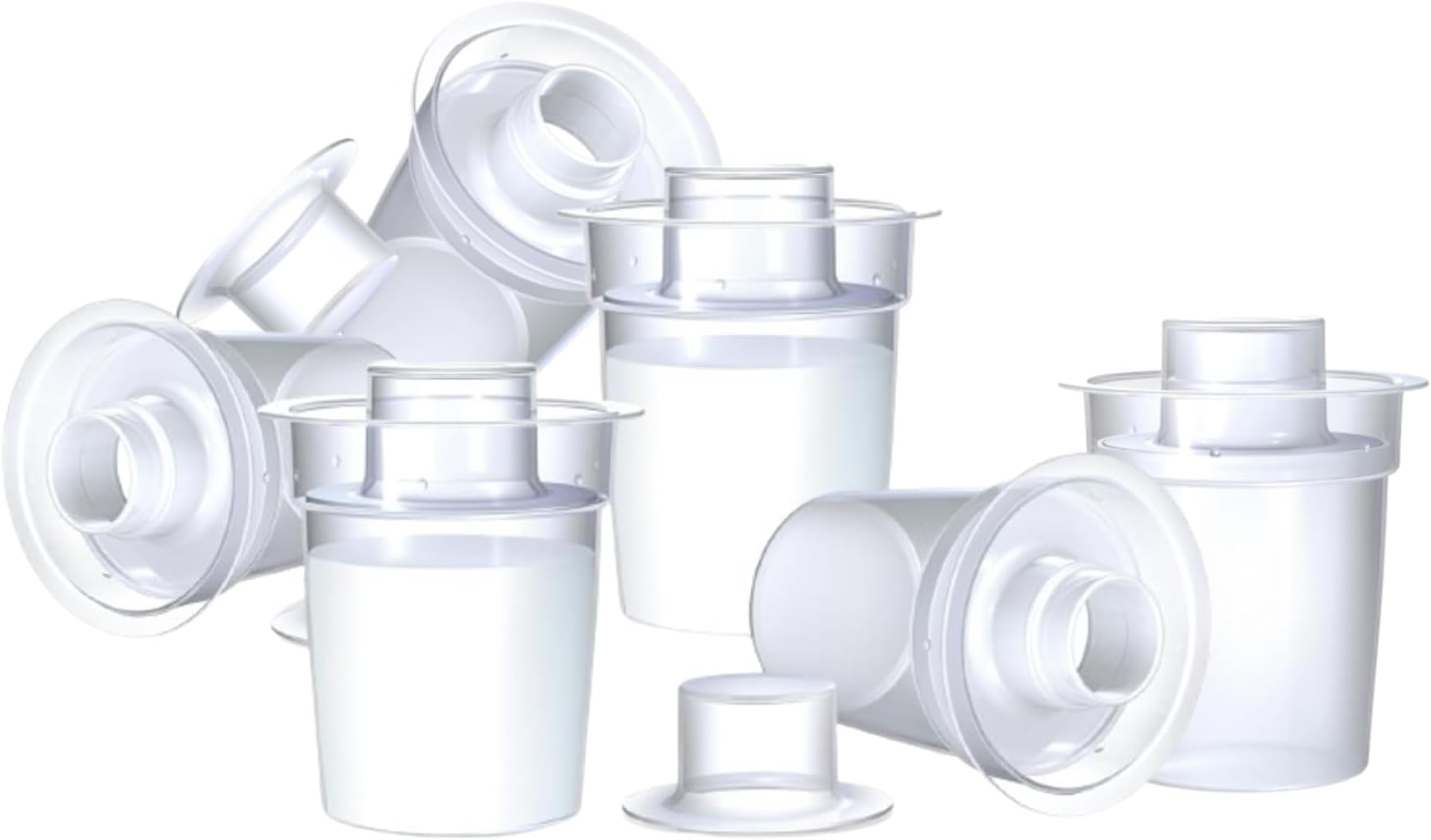 Nuby Baby Milk Powder Dispensers - Easy to Pour |Travel Ready | Compatible with Most Bottles, Including RapidCool (Pack of 6)