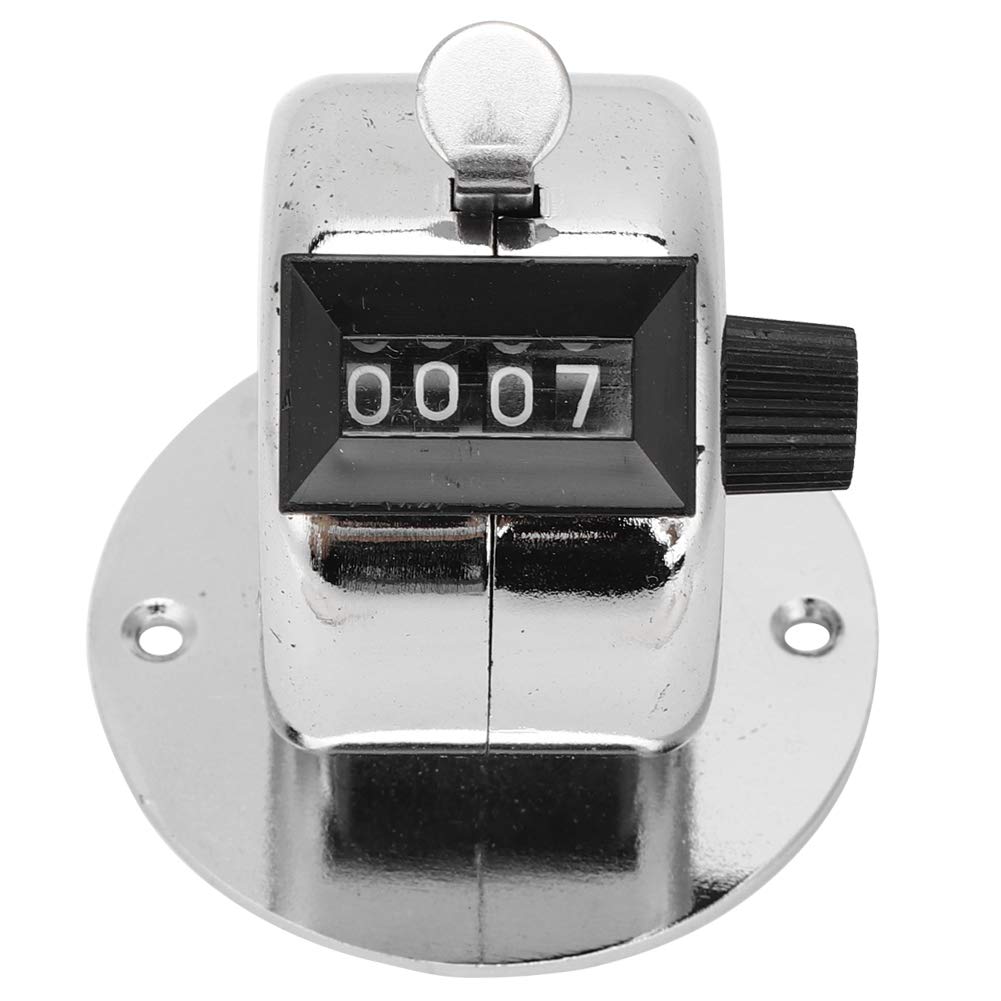 Contador Manual Mecánico 4 Dígitos Clicker Portátil Acero Inoxidable