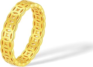 Feng Shui Ring Copper Coin Ring for Women Men,18k Gold Plated Titanium Waterproof Hypoallergenic Fashion Trendy Jewelry Lucky Fortune Symbol