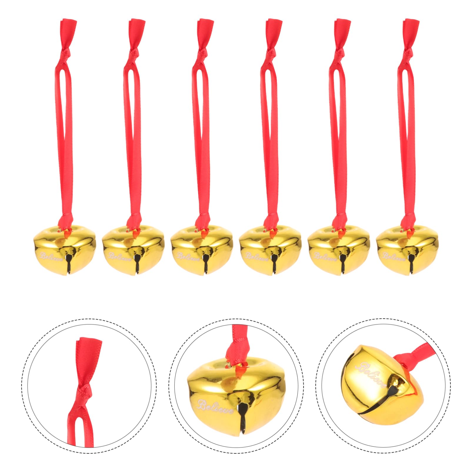 Gatuida 4 Set Campane Di Natale Campane Di Mucca Di Natale Ornamenti Per Borse A Campana Decorazioni Da Appendere All'albero Di Gonne Dell'albero Di Poliestere 12 Pezzi * 4