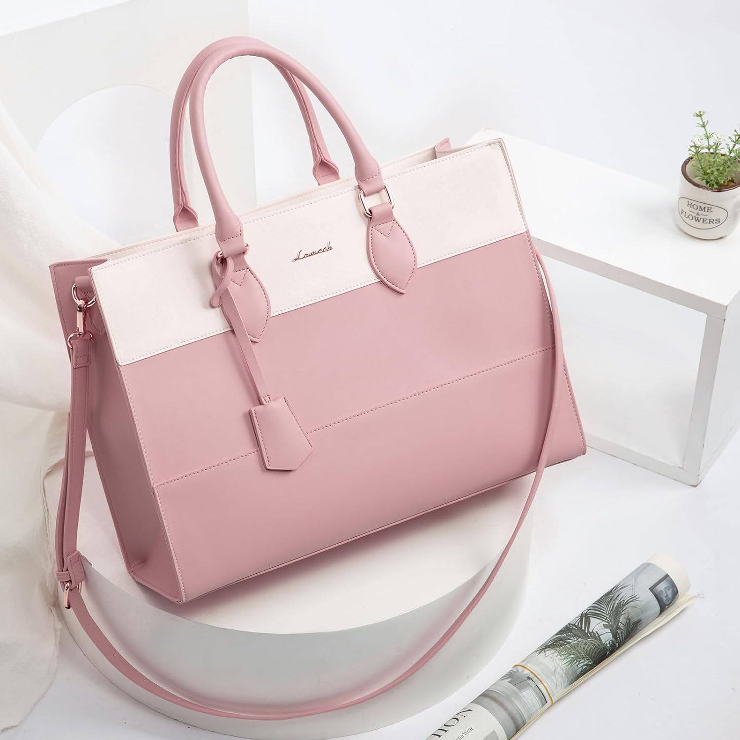 LOVEVOOK Laptop Tote Bag for Women, Work Totes Business Office Computer Briefcase with Clutch Purse - Image 3