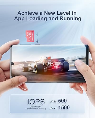 Miniatura 3 de JUANWE Tarjeta Micro SD de 128 GB, paquete de 2 tarjetas de memoria microSDXC con adaptador SD C10 U3 A1 V30, tarjeta de memoria SD rosa, 128 GB