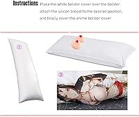 Vista 5 de Almohadas para el Cuerpo con Fundas de Anime Dakimakura 170×50 cm Funda de Almohada de Abrazo Relleno de Silicona para Prótesis de Senos, Suave
