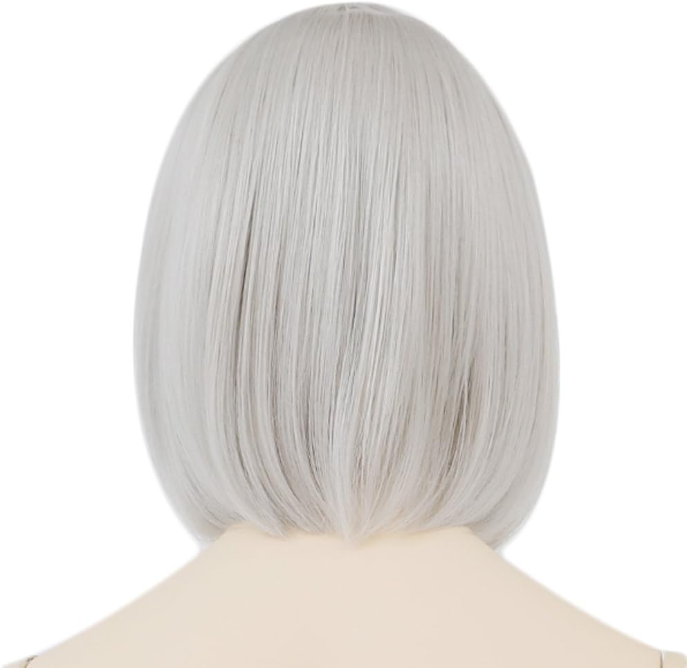 Amazon  airily(エアリー) フラワーボブ シルバー コスプレ ウィッグ 