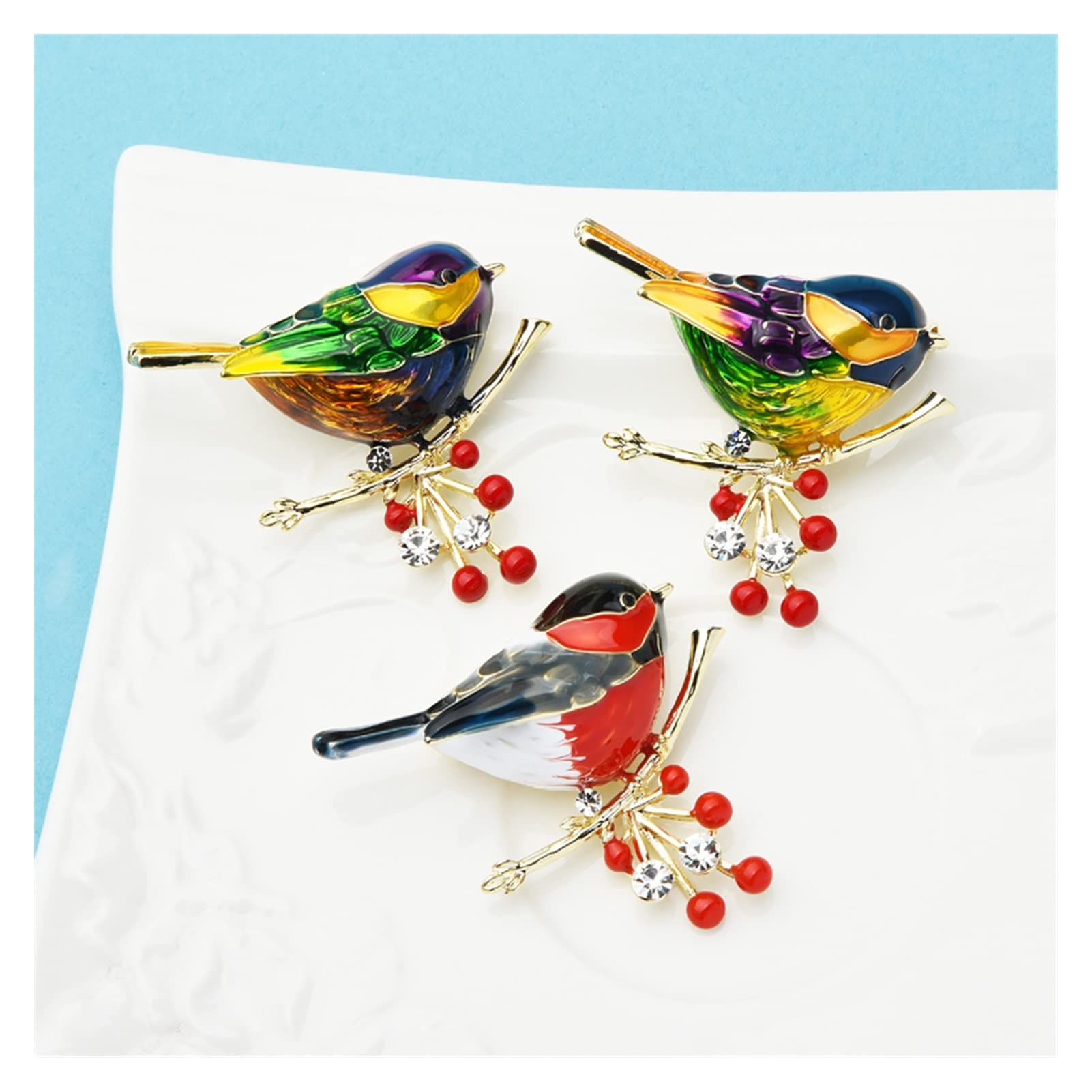 Broche de pájaro Multicolor, broches esmaltados de Calidad, Regalo de joyería de diseño de Año Nuevo