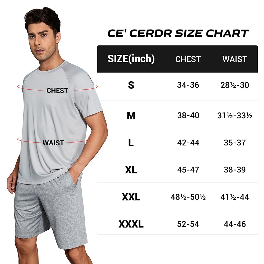 CE' CERDR - Camiseta deportiva de manga corta para hombre - - Small