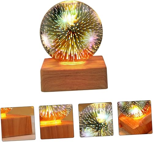 Miniatura 2 de Housoutil Luces nocturnas para decoración de cristales, proyector de luz para bola de vidrio, lámpara de mesa, luz nocturna con globo de vidrio,