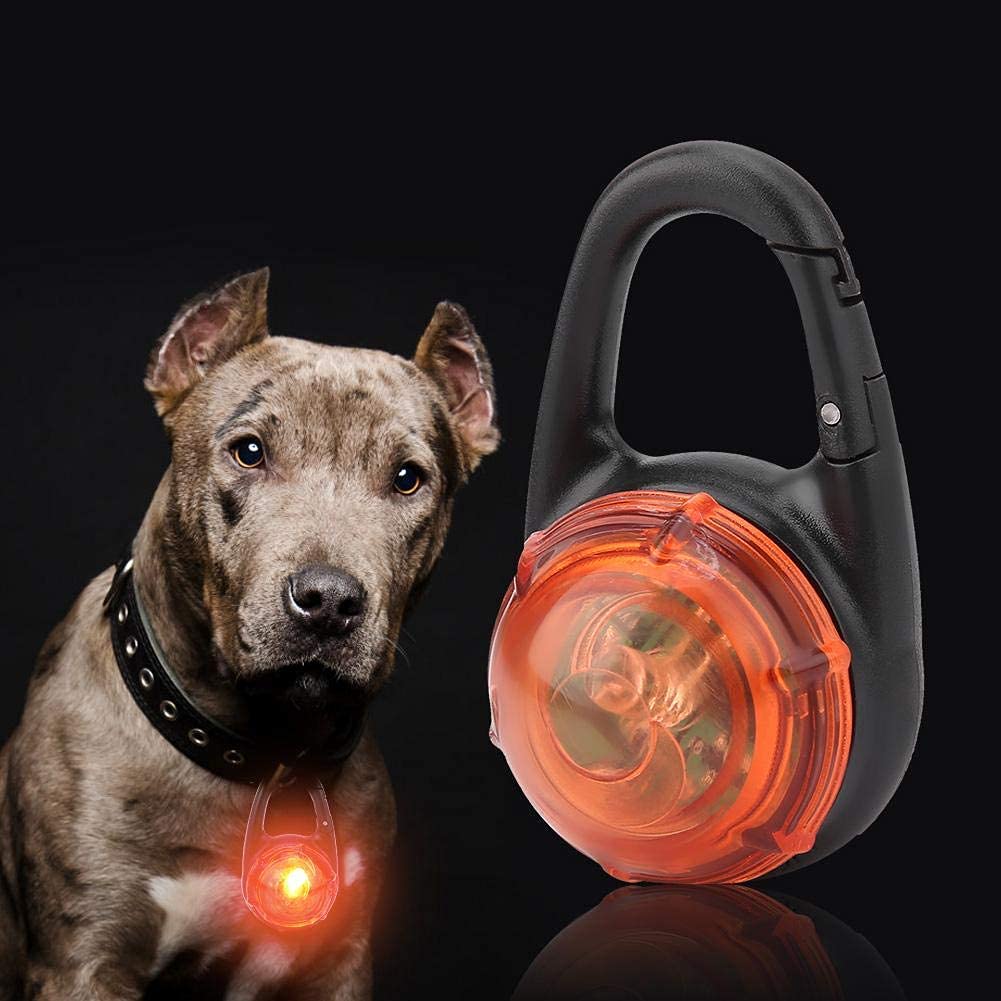 Pssopp Perros Linterna Luz LED Linterna Llaveros Clips de luz de Advertencia Luz Intermitente LED Colgante de Seguridad para Perros para Acampar Senderismo Caminar(Naranja)