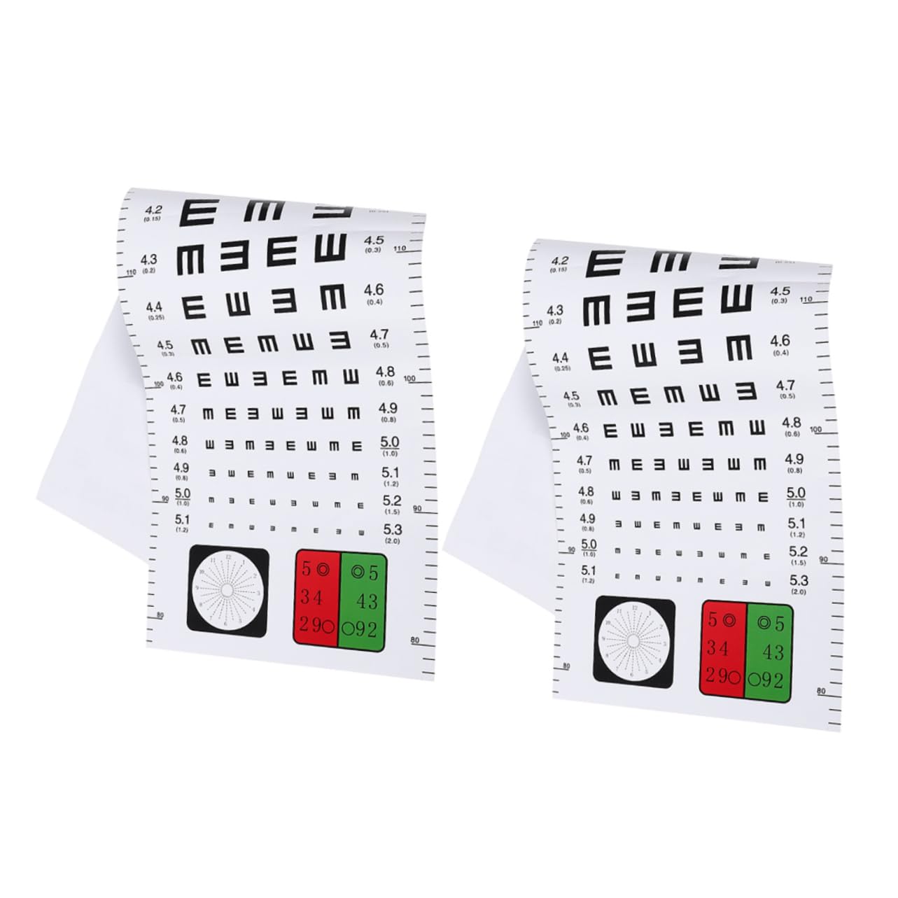 Cabilock Hanging Eyesight Testing Wall Chart 2pcs Visual Test Chart Easy to Operate