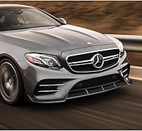 Vista 4 de Q1-TECH, 9 piezas de extensión de labio delantero del parachoques y faldón lateral compatible con Mercedes-Benz Clase E E43 AMG E200 E250 E300 E350