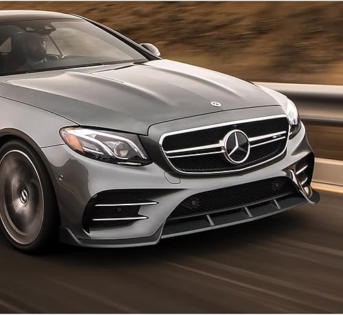 Miniatura 4 de Q1-TECH, 9 piezas de difusor de parachoques delantero y falda lateral compatible con Mercedes-Benz Clase E E43 AMG E200 E250 E300 E350 E400 E400