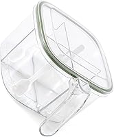 Vista 8 de Caja de condimentos con 4 compartimentos con tapa y 4 cucharas de servir, maceta transparente para especias y condimentos, contenedor de cocina