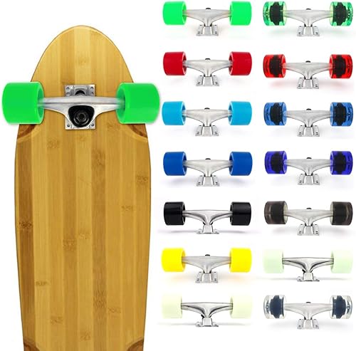 Miniatura 6 de VJ Monopatín camión y rueda, 5.0 monopatín camiones 5.000 in camiones wSkateboard Cruiser rueda 2.362 in, rodamientos de monopatín, tornillos de