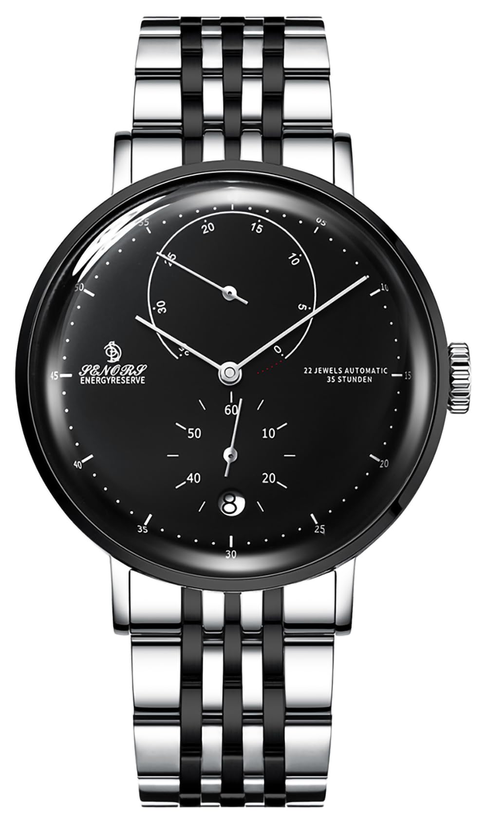 B BINGERSenors Watches Men's Automatic Watch with Power Reserve Display Wristwatch