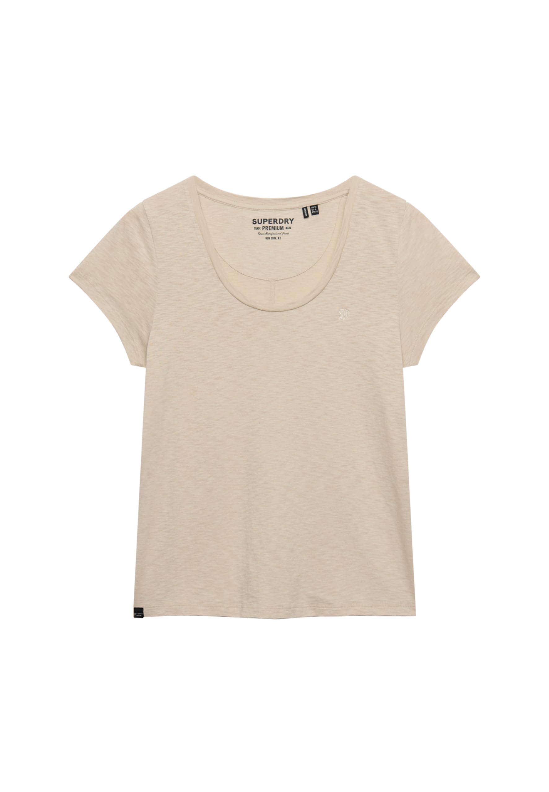 Superdry Women Studios Scoop Neck Tee T-Shirt, Feather Grey, 10