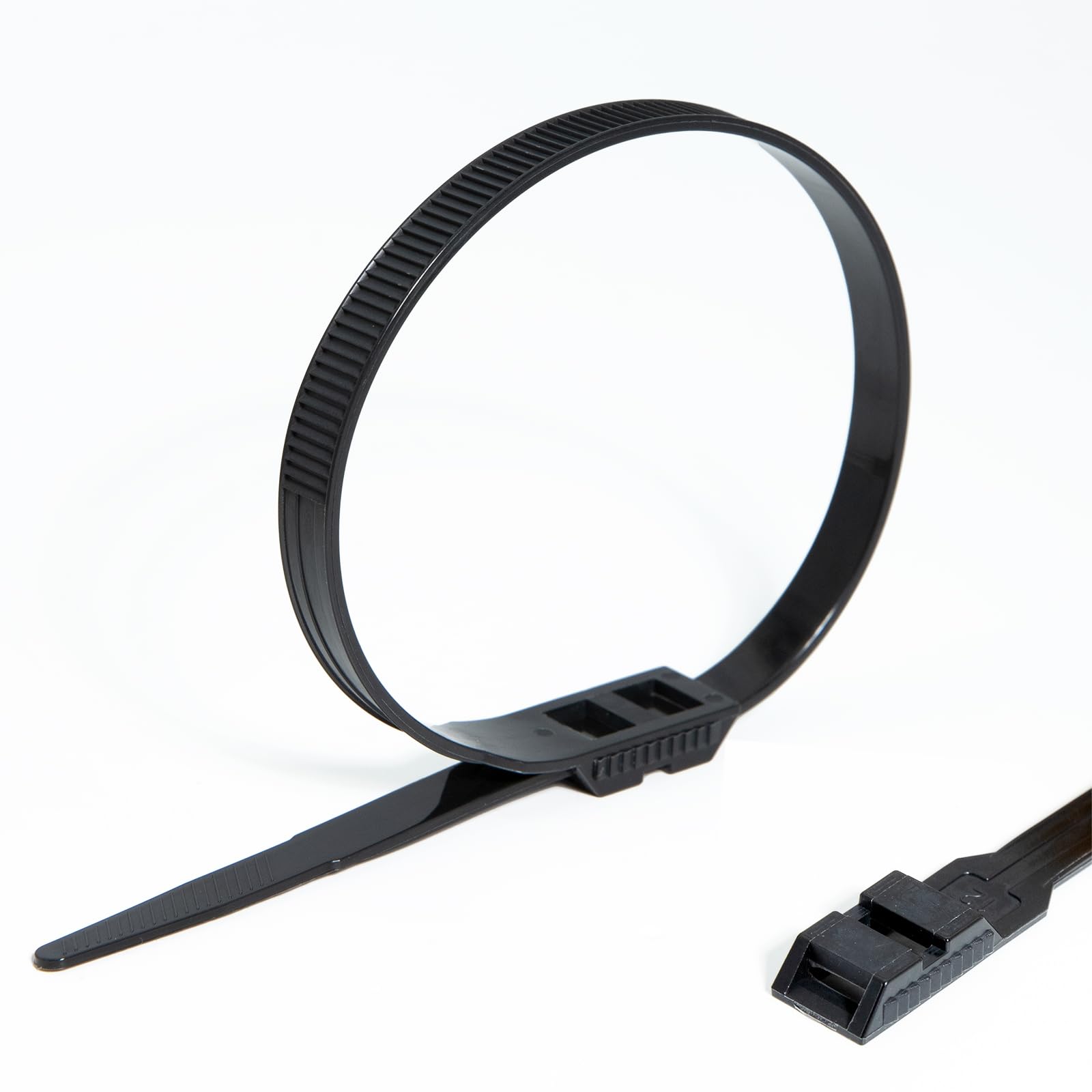 FamlTol Black Cable Ties 360 x 9mm Heavy Duty Zip Tie 90kg Load Capacity 100 PCS UV Resistant Wraps Double Locking Heads Plastic Ties for Cable Management Industrial and Gardening