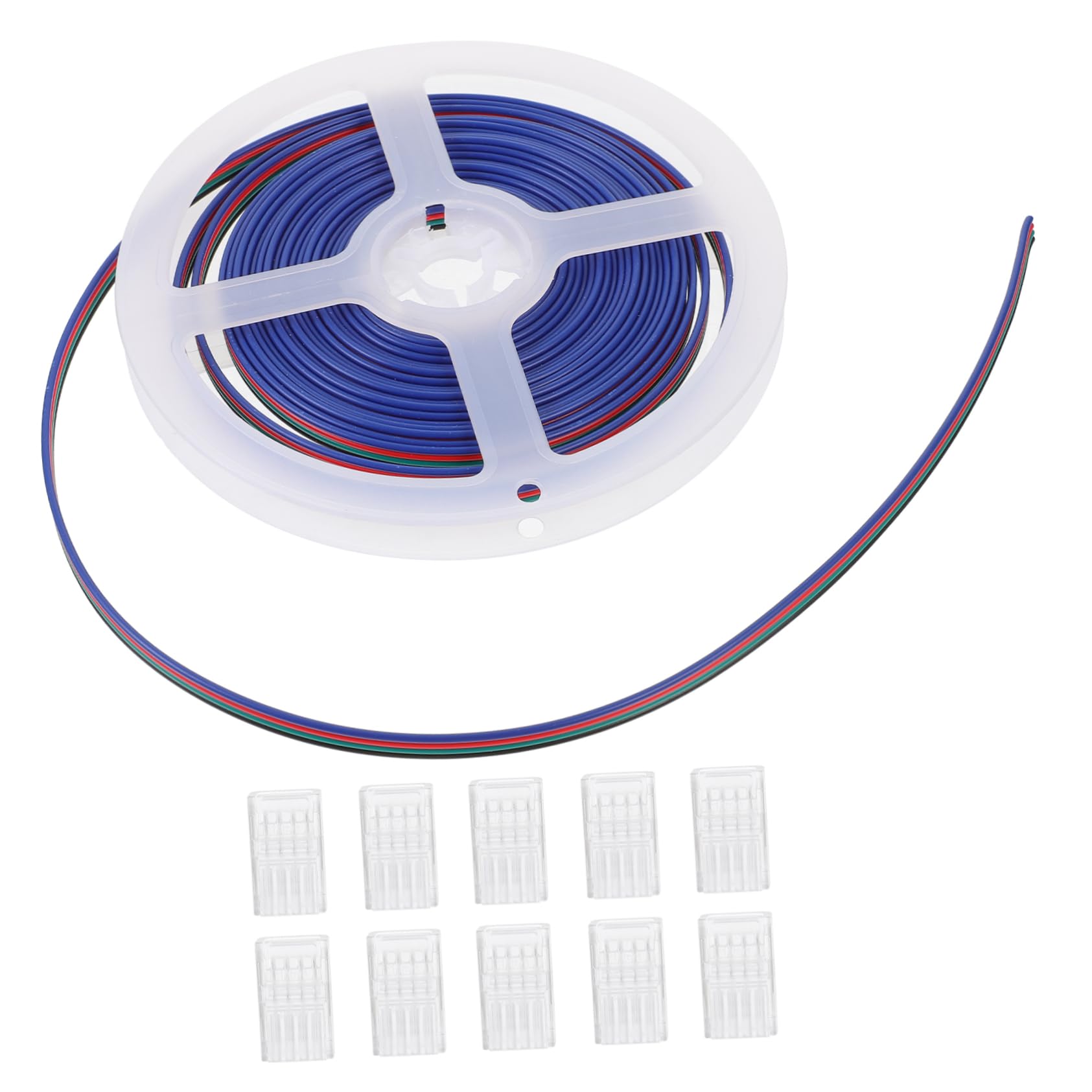 Amosfun 30pezzi Connettori Led Rgb Pin Con Cavo Per Strisce Luminose Facili Da Installare e Compatibili Con La Maggior Parte Dei Modelli Pratici Per Progetti Di Illuminazione Decorativa