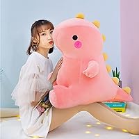 Vista 7 de Lindos juguetes de peluche de dinosaurio, animales de peluche suaves de dinosaurio grueso, muñeca de peluche de dinosaurio, regalos de cumpleaños