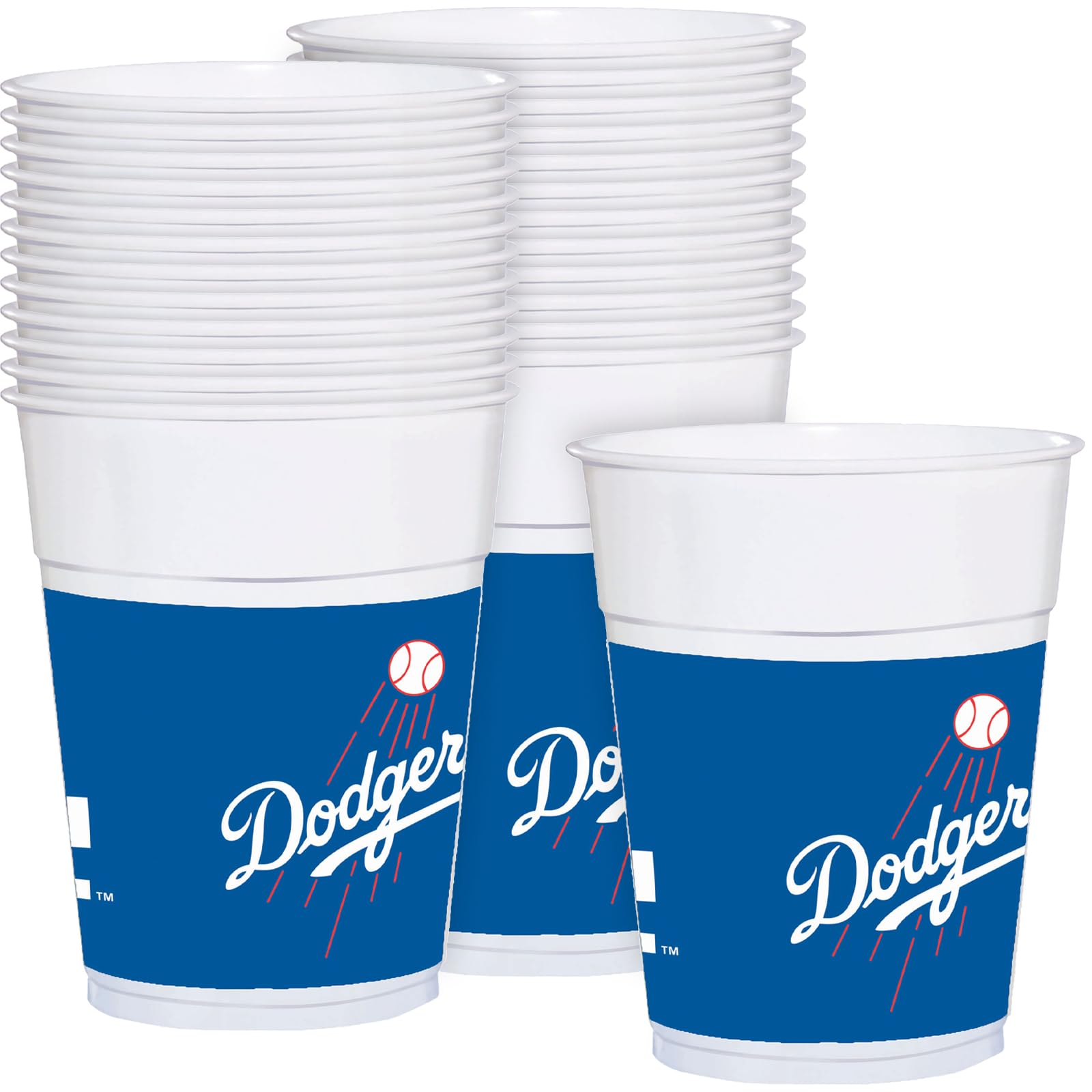 Amazon.com: L.A. Dodgers Plastic Cups - 16oz (Pack Of 25) - White
