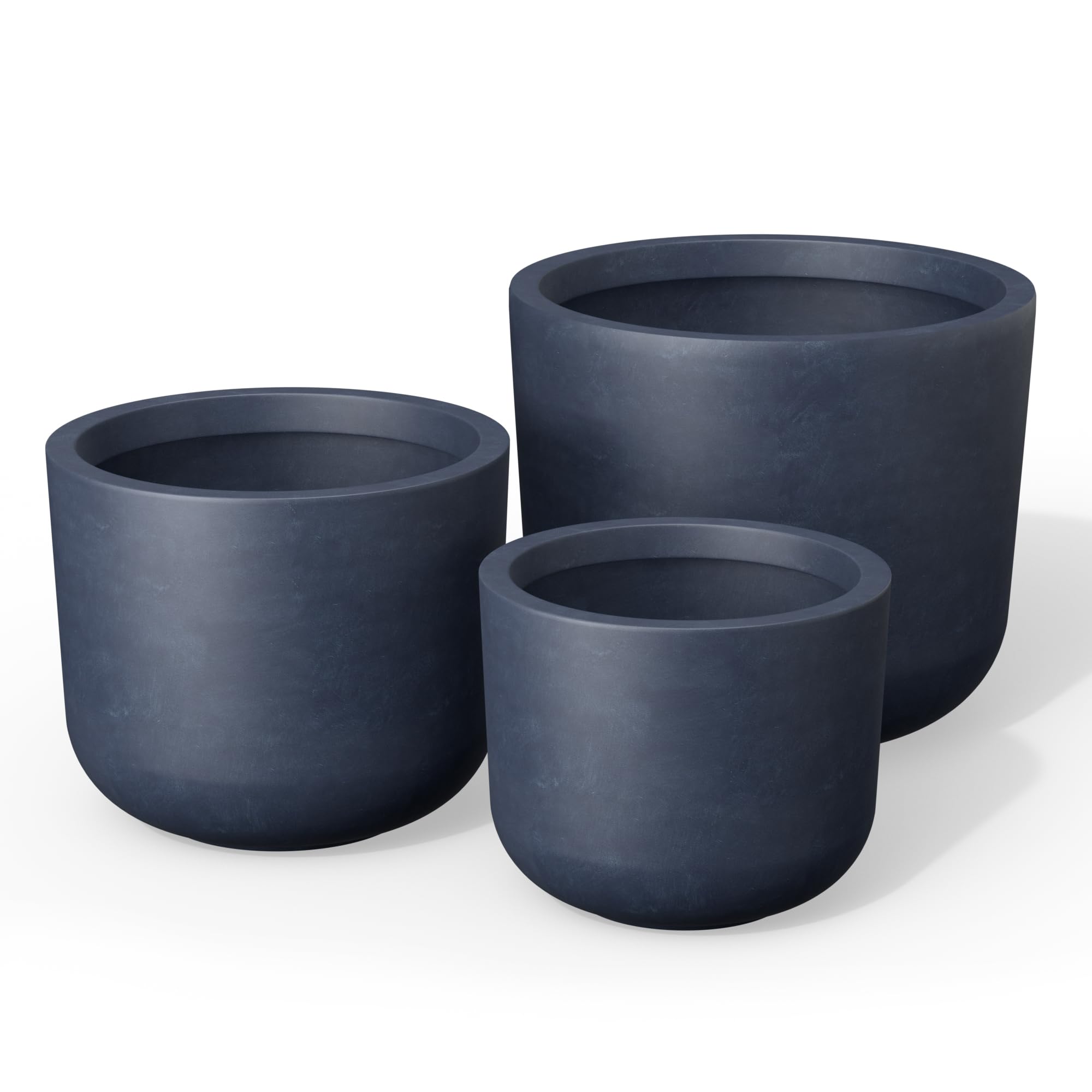 プランターの商品一覧｜The Conran Shop（ザ・コンランショップ） Kante 直径13インチ、11インチ、9インチ 風化コンクリートラウンドプランター(3個セット)、屋外屋内モダンプランターポット、