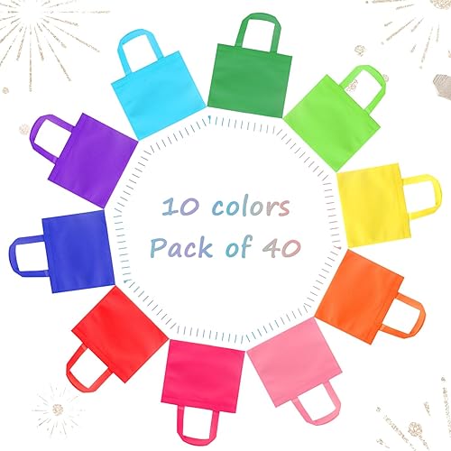 Miniatura 9 de SPERPAND 30 bolsas reutilizables para recuerdos de fiesta, bolsas pequeñas no tejidas, bolsas de regalo con asas para cumpleaños de niños, baby
