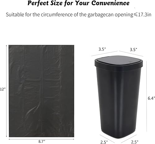 Miniatura 3 de Mini bolsas de basura de 10 rollos (200 unidades)  Bolsas a prueba de fugas de 0.5 galones2 litros para automóvil, escritorio y botes de basura