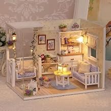 Wizardi Miniature Roombox Kit with LED Light - Kitten Diary Dollhouse Kit F07M51-70-3013