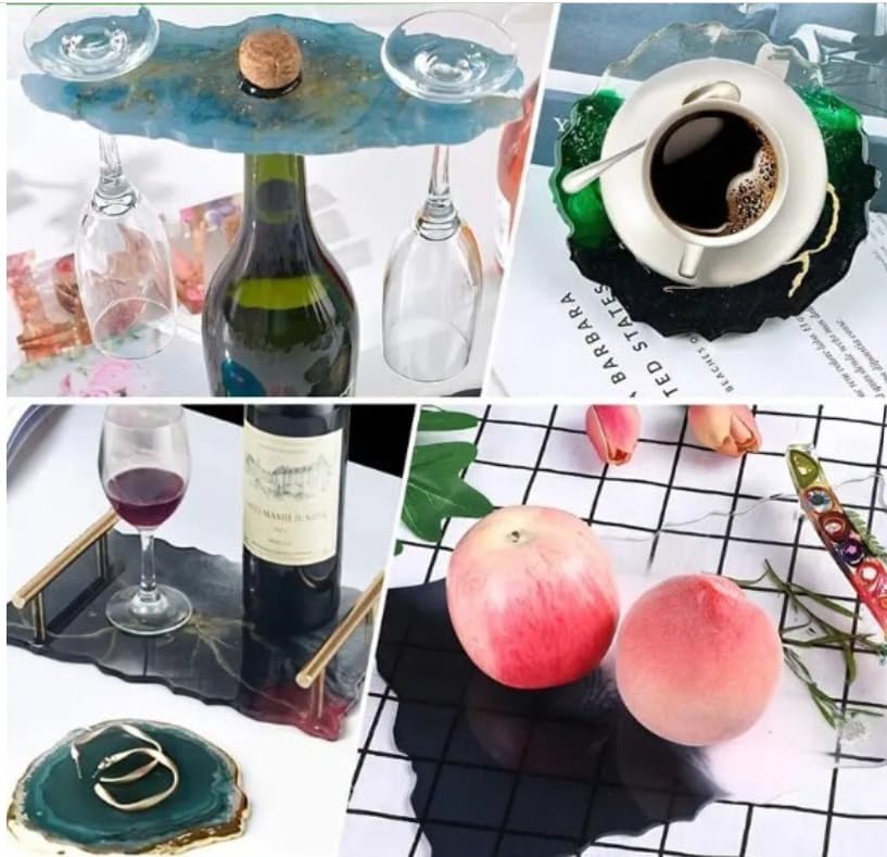 Miniatura 2 de Tray/Wine/Coaster Gold Flakes Set Mold