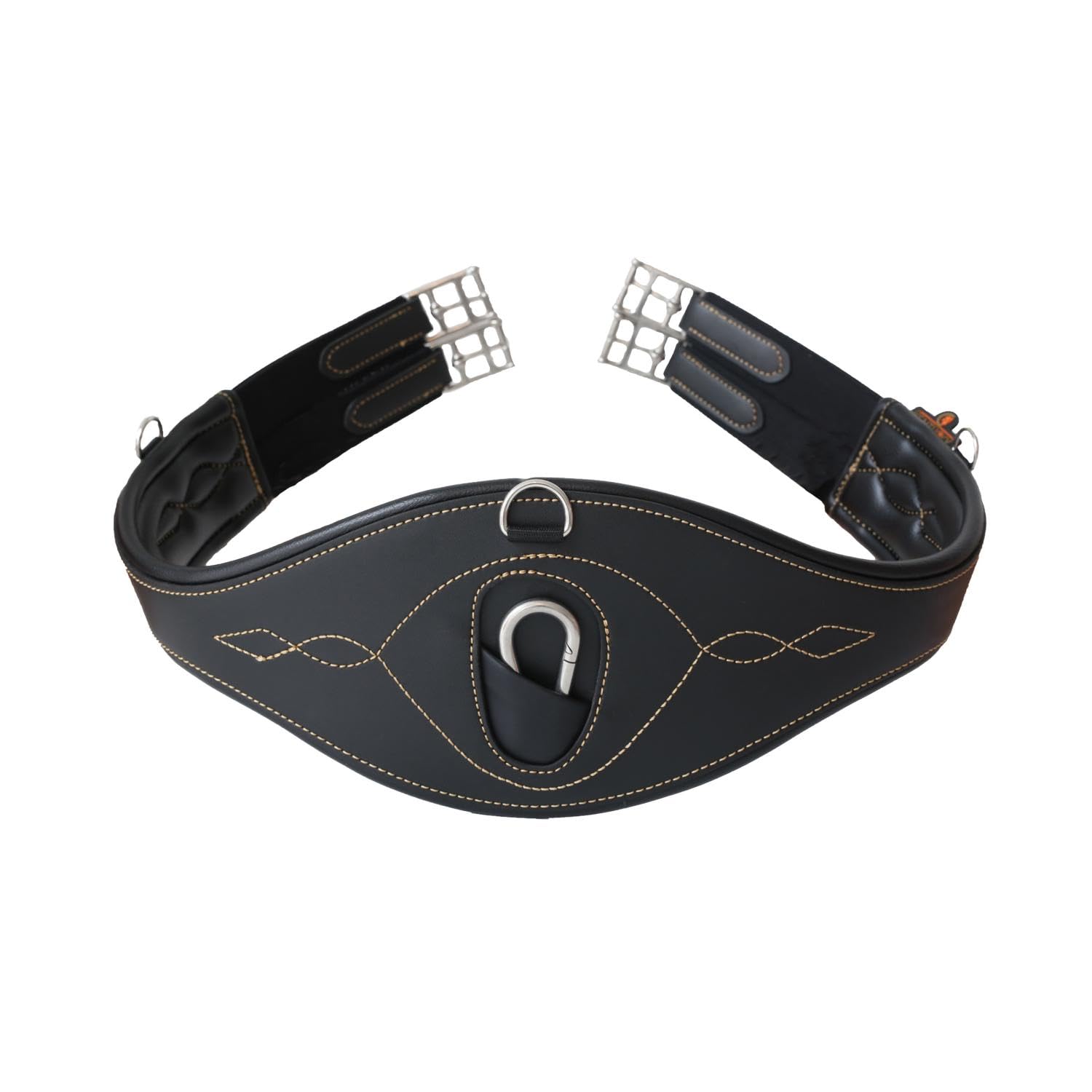 Sangle anatomique noire 125 cm idéale pour vos concours de saut d'obstacles