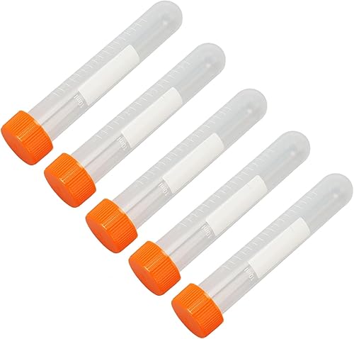 Miniatura 2 de 100 tubos de centrífuga de 0.3 fl oz con tapa, escala transparente, tubos de centrífuga de fondo redondo de plástico, mini tubos de ensayo de