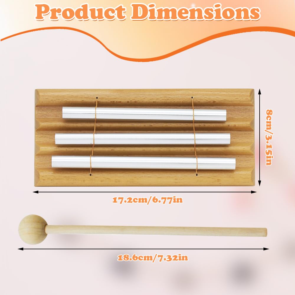 Energy Chime, 3 Ton Klangstab, Chime Klangstab mit HolzschläGel, Holz Hand Glockenspiel für Yoga Meditation FrüHerziehung Musical Lehrer Klassenzimmer Management Tool